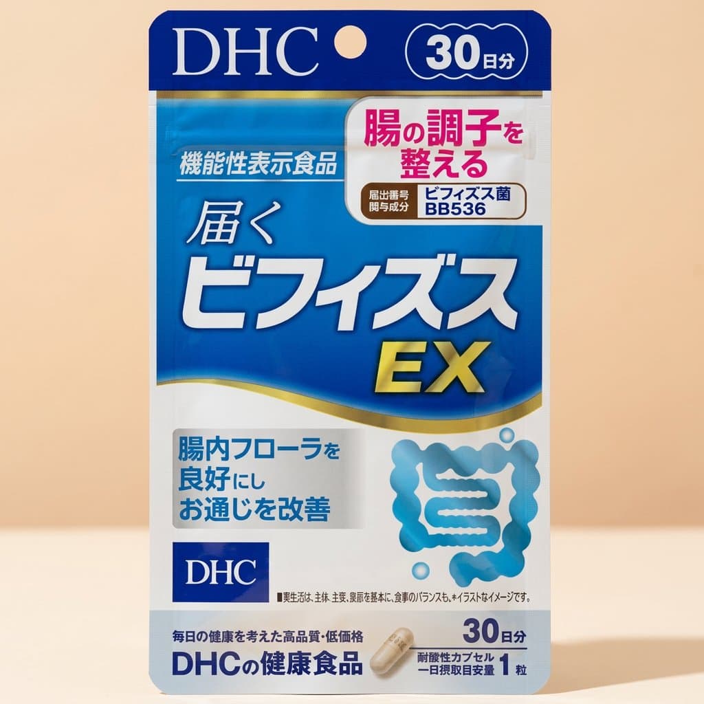 Пищевая добавка DHC Бифидобактерии EX для улучшения пищеварения, 30 капсул на 30 дней — фото 1