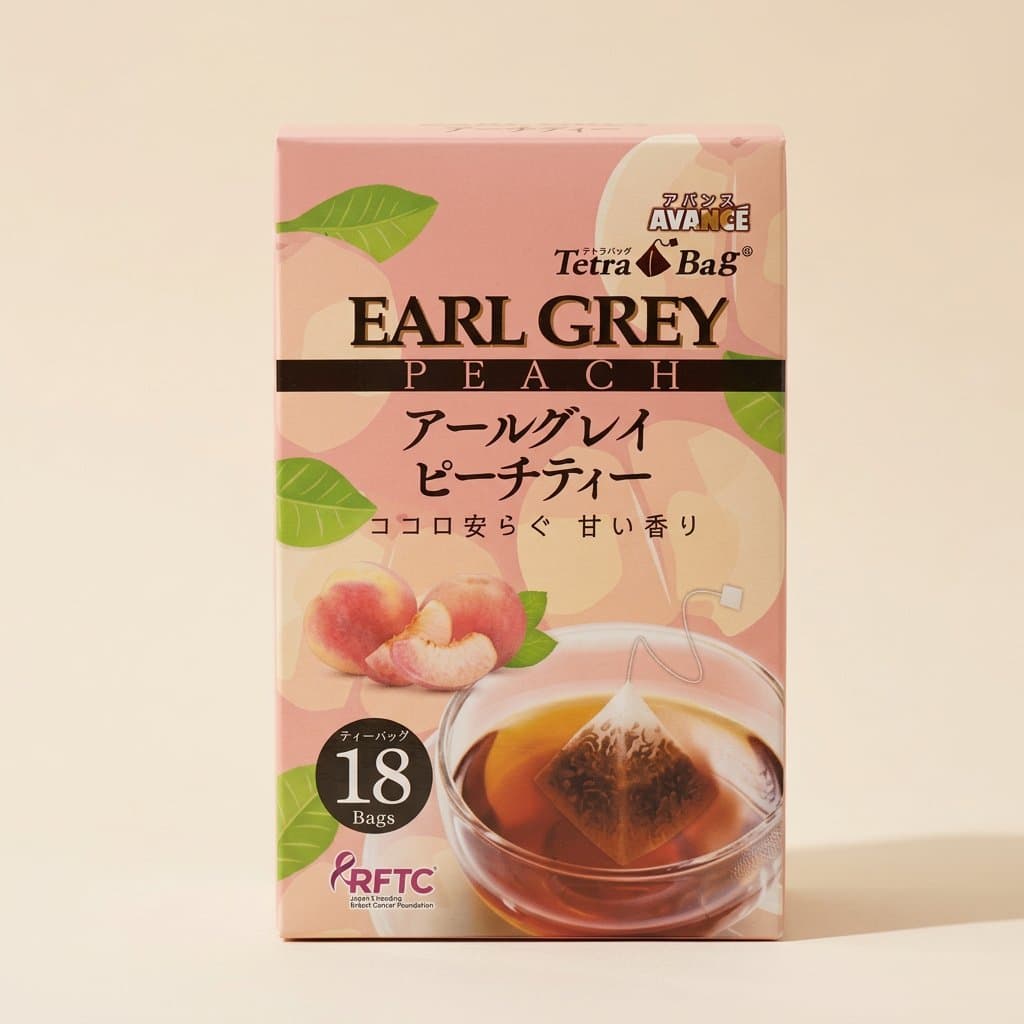 AVANCE Чай Эрл Грей черный c персиком, 18 пакетиков (28,2 гр ) — фото 1
