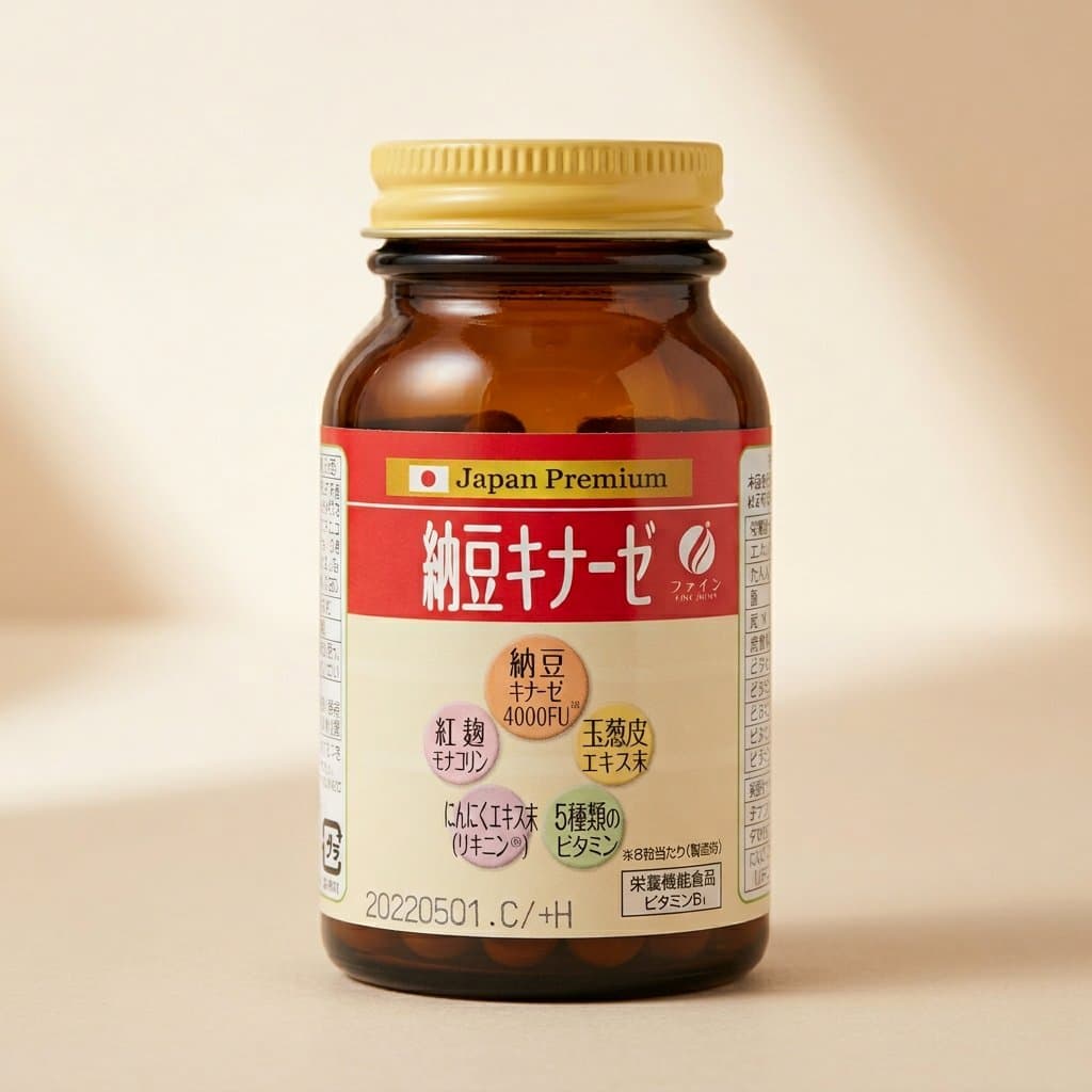 Fine Japan Nattokinase Наттокиназа + витамины группы В для сердца и сосудов на 30 дней — фото 1