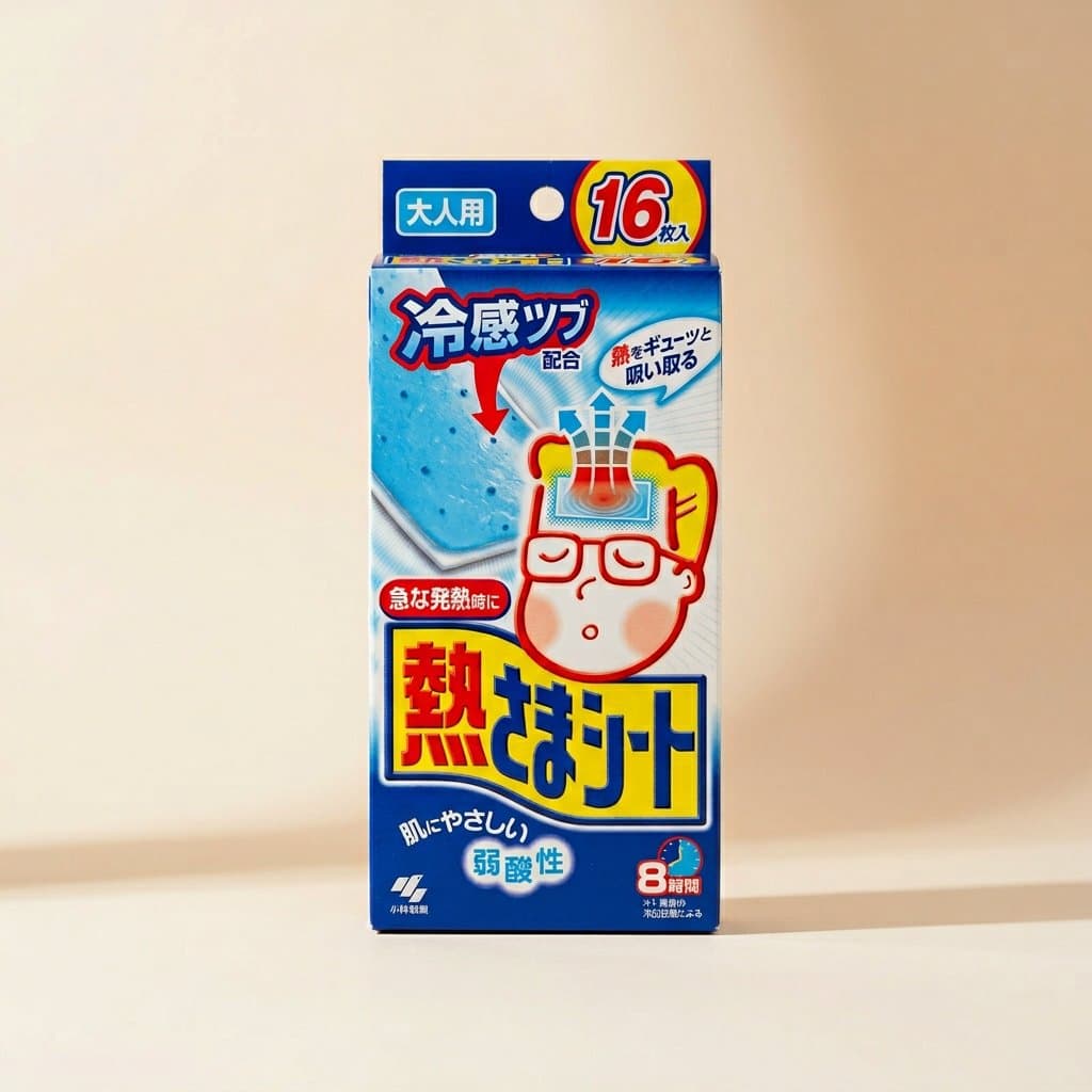 Kobayashi Pharmaceutical Cooling Gel Sheet Охлаждающий, жаропонижающий пластырь 16 шт — фото 1