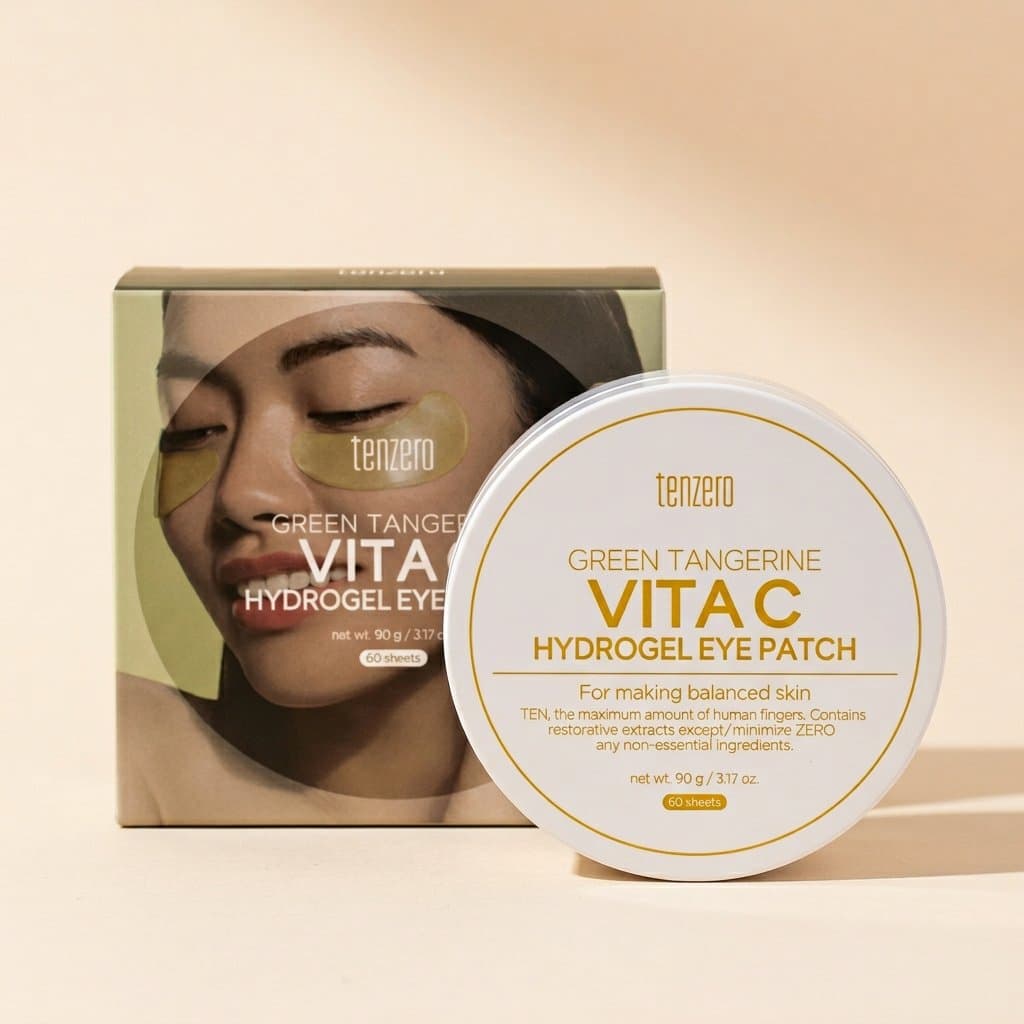 Гидрогелевые патчи с зелёным мандарином и витамином C Tenzero Green Tangerine Vita C Hydrogel Eye Patch (60 шт) — фото 1