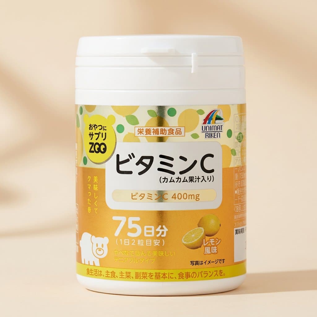 Unimat Riken ZOO Витамин С со вкусом лимона 50 жевательных таблеток — фото 1