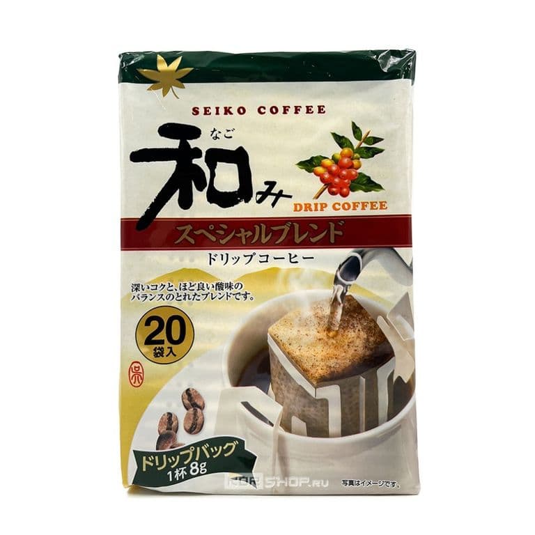 Молотый кофе Nagomi Special Blend Seiko Coffee (дрип-пакеты), Япония, 160 г