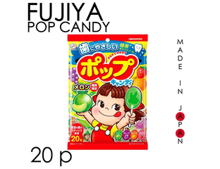 Японские леденцы на палочке "POP CANDY" со вкусом винограда, апельсина, клубники и дыни 20 шт — фото 1