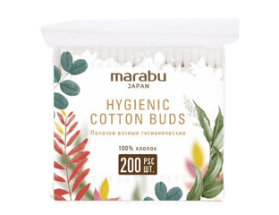 Ватные палочки Botanica 200 шт пластиковая банка MARABU — фото 1