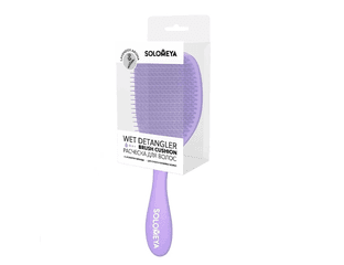 Расческа для сухих и влажных волос с ароматом лаванды SOLOMEYA Wet Detangler Brush Cushion Lavender (1 шт) — фото 1