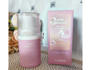 Кислородная очищающая маска для лица The SAEM Gem Miracle Pink Pearl Bubble Mask (50 г) — фото 1