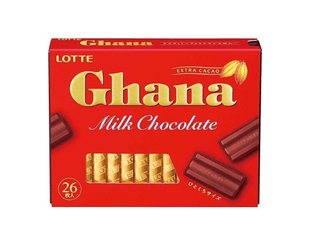 Молочный шоколад Lotte Ghana Milk Chocolate (26 мини-плиток) — фото 1