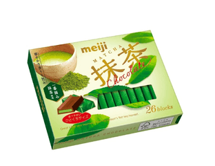 Meiji Matcha Шоколад со вкусом зелёного чая , 120 гр ( 26 стиков ) — фото 1