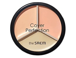 Палетка кремовых консилеров-корректоров The SAEM Cover Perfection Triple Pot Concealer, оттенок 01 Correct Beige — фото 1