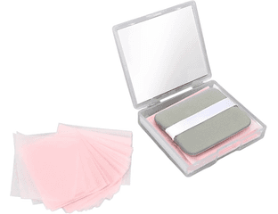 Матирующие освежающие салфетки Miniso Oil Absorbing Sheets с мягким спонжем — фото 1