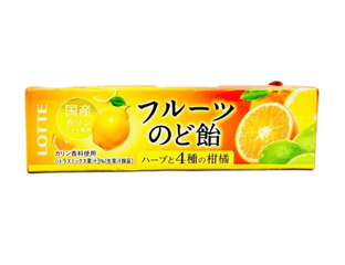 LOTTE Леденцы для горла со вкусом айвы, цитрусов и витамином C 11 шт — фото 1