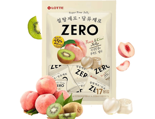 LOTTE ZERO Sugar Free Mixed Fruity Gummy Candy, Peach & Kiwi Jelly  Мармелад жевательный без сахара  со вкусом персика и киви, 238г Корея — фото 1