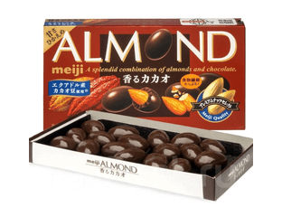 Meiji Almond Chocolate Темное како с миндалем, 75 гр — фото 1