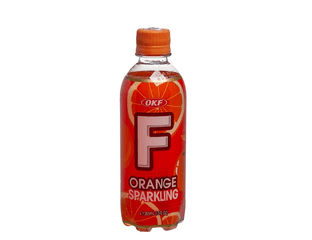 OKF  Sparkling F  Газированный б/а напиток со вкусом апельсина Alphabet Корея, 355 мл — фото 1