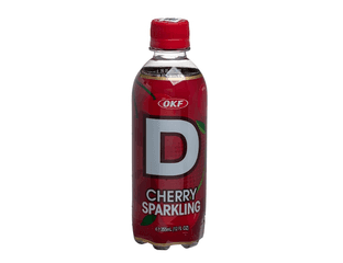 OKF Sparkling D Газированный б/а напиток со вкусом вишни Alphabet Корея, 355 мл — фото 1