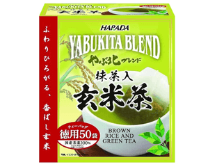 HARADA Yabukita Blend Brown Rice and Green Tea Японский коричневый рис (генмайча) с зеленым чаем 50 пакетиков — фото 1