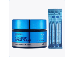 Набор для увлажнения с микроиглами и гиалуроновой кислотой VT Cosmetics Reedle Shot Hydrop Cream Set, 50мл/3шт*2 мл — фото 1