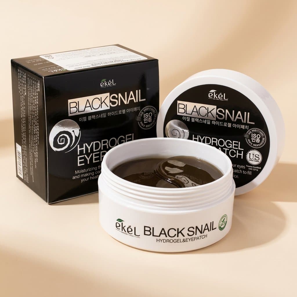 Гидрогелевые патчи под глаза с черным жемчугом EKEL (60шт)