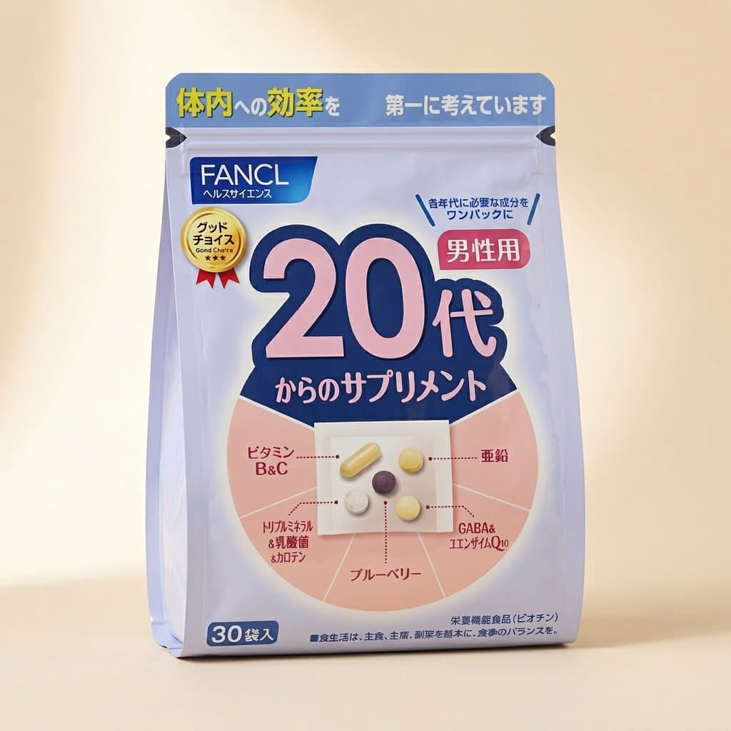 FANCL Комплекс всех необходимых для мужского здоровья витаминов, минералов и микроэлементов в возрасте от 20 до 29 лет (30 пакетиков). — фото 1