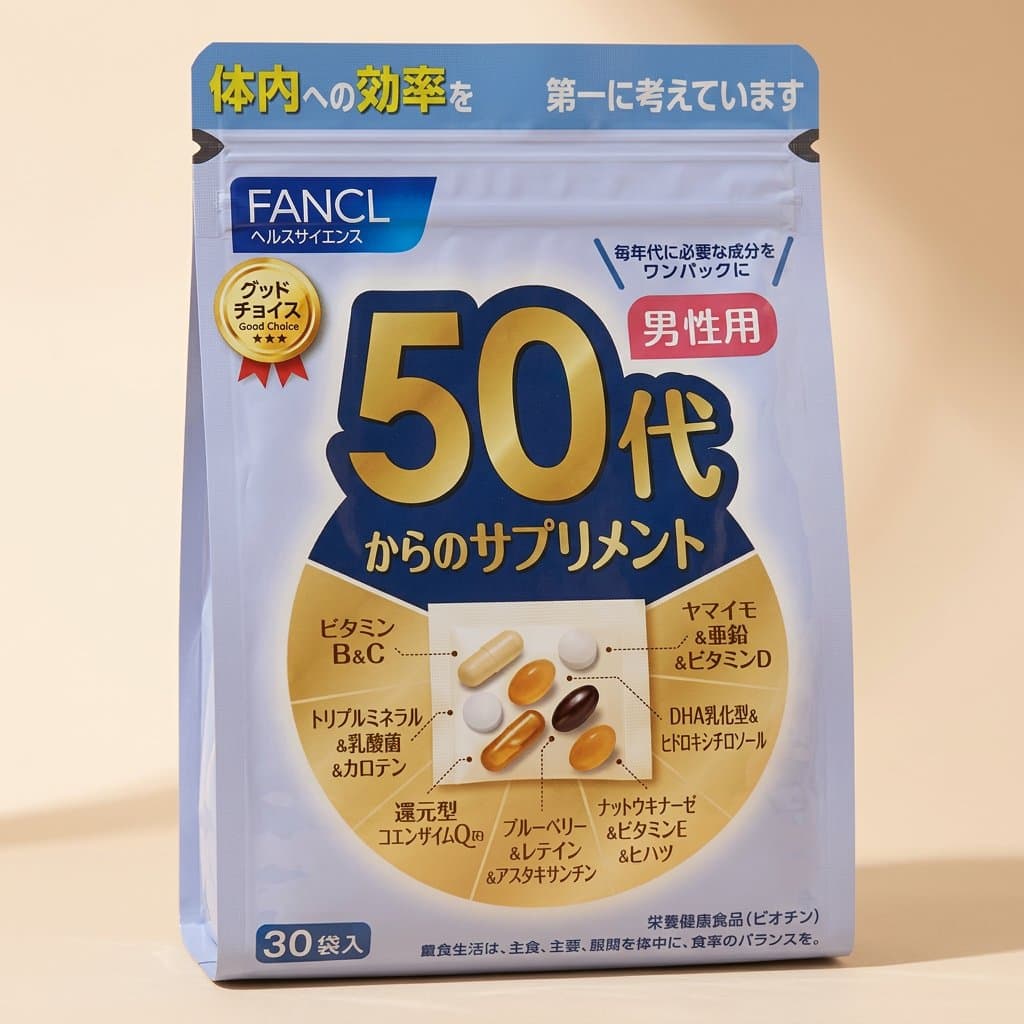 FANCL Комплекс всех необходимых для мужского здоровья витаминов, минералов и микроэлементов в возрасте от 50 до 59 лет (30 пакетиков). — фото 1