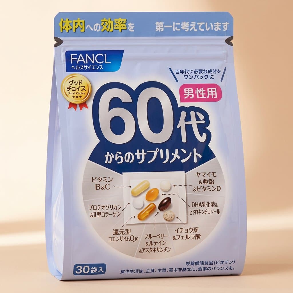 FANCL Комплекс всех необходимых для мужского здоровья витаминов, минералов и микроэлементов в возрасте от 60 лет (30 пакетиков). — фото 1
