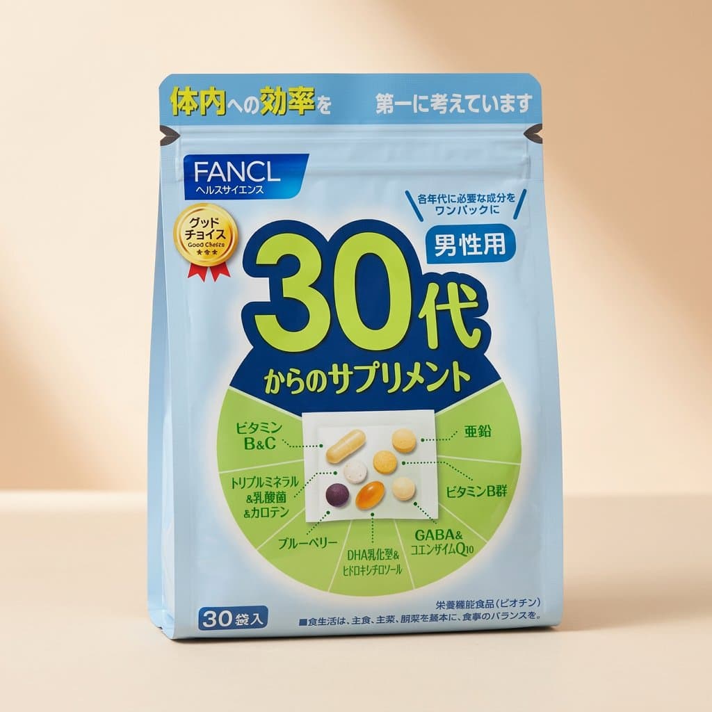FANCL Комплекс всех необходимых для мужского здоровья витаминов, минералов и микроэлементов в возрасте от 30 до 39 лет (30 пакетиков). — фото 1
