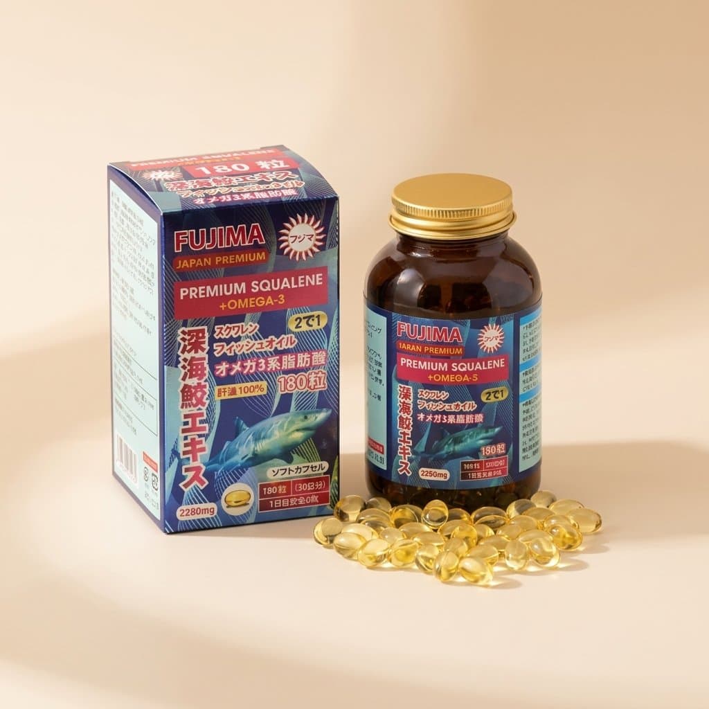 Fujima АКУЛИЙ СКВАЛЕН + ОМЕГА 3 180 таб на 30 дней — фото 1