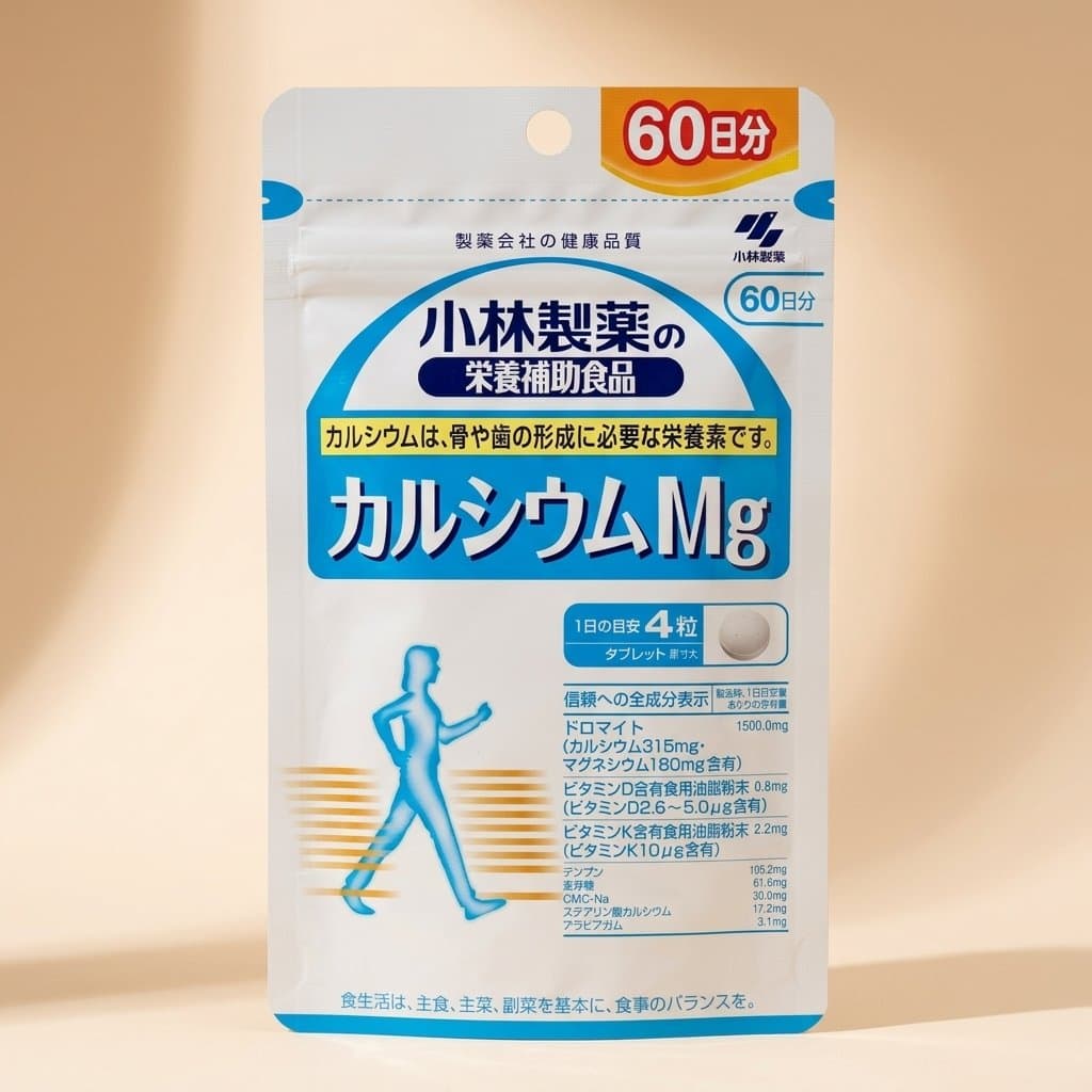 Kobayashi Pharmaceutical Calcium Mg Кальций + магний для сердечно-сосудистой системы и костей на 60 дн (240шт) — фото 1