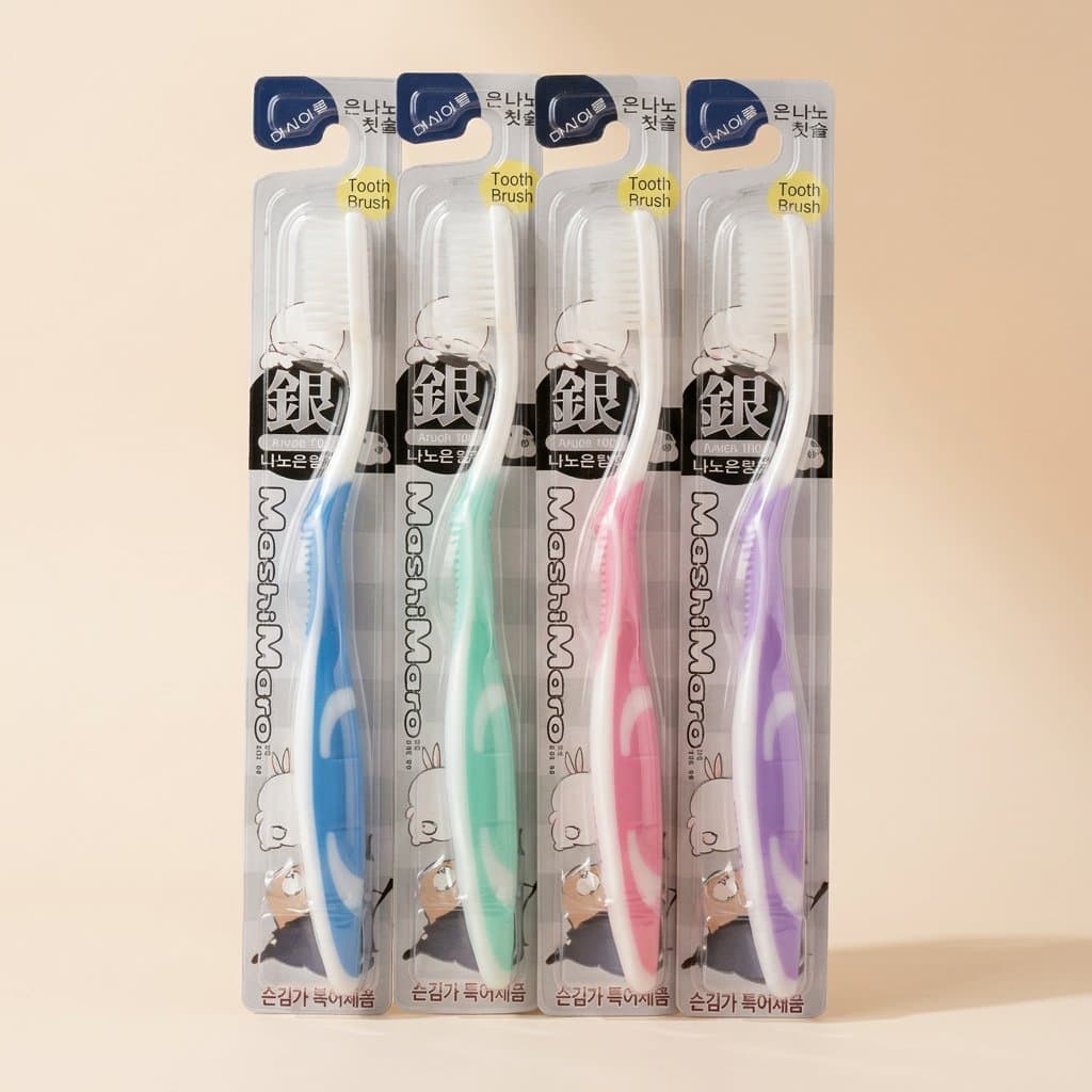 Зубная щётка с наносеребром Mashimaro Nano Silver Toothbrush (1 шт) — фото 1