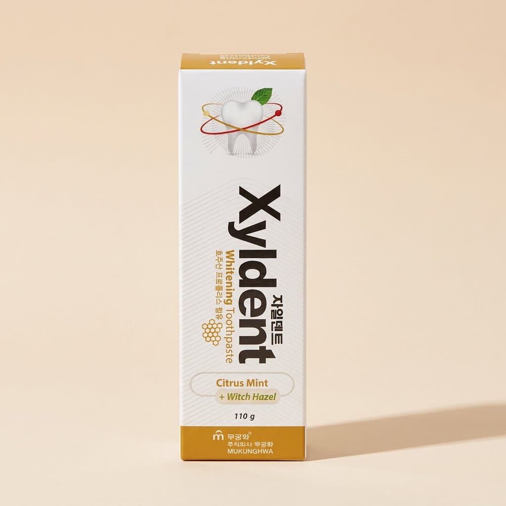 MUKUNGHWA Xyldent Отбеливающая гелевая зубная паста. Цитрус и гамамелис ,  110 г — фото 1