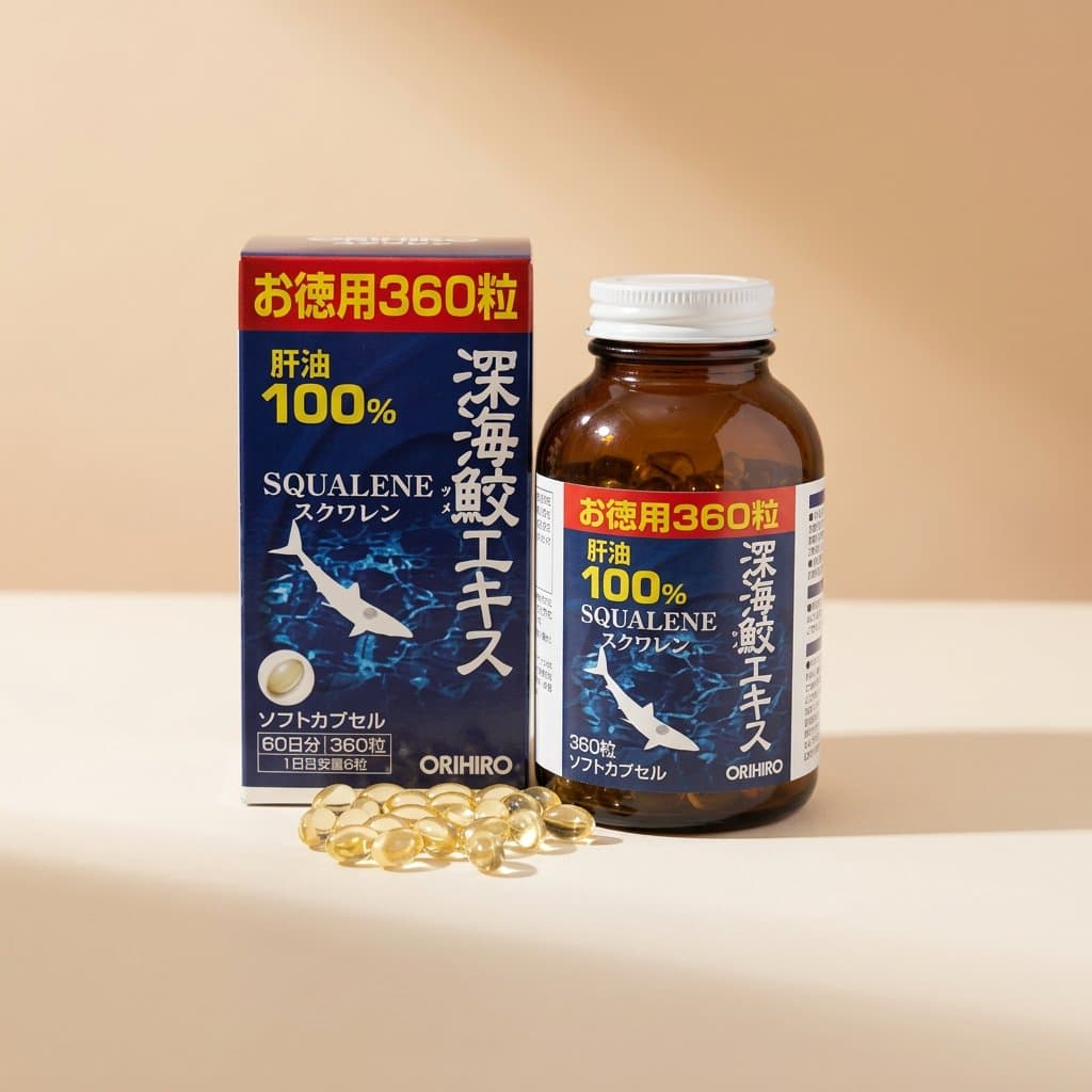 Акулий сквален из печени глубоководной акулы ORIHIRO, 360 капсул (60 дней) — фото 1