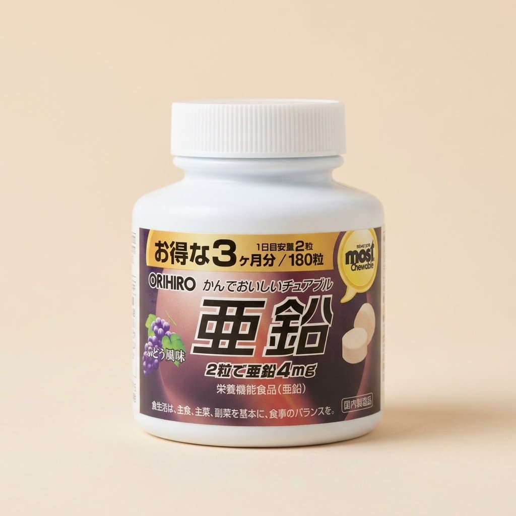 Orihiro MOST Chewable Zinc Цинк + витамины группы В на 90 дн — фото 1