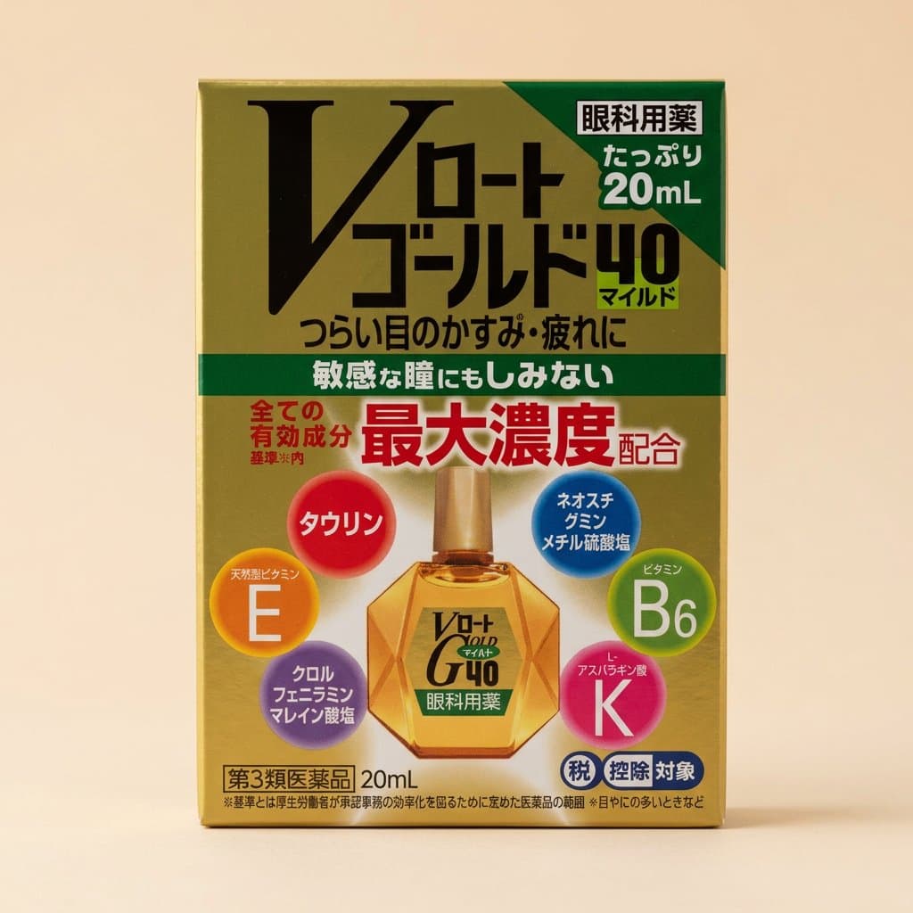 Глазные капли Rohto Gold 40 Eye Drops Mild с хондроитином — фото 1