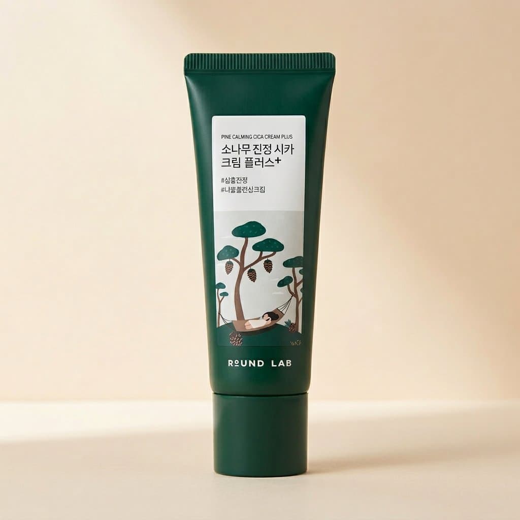 Двойной крем с экстрактом центеллы для проблемной кожи Round Lab Pine Calming Cica Cream Plus 60мл — фото 1