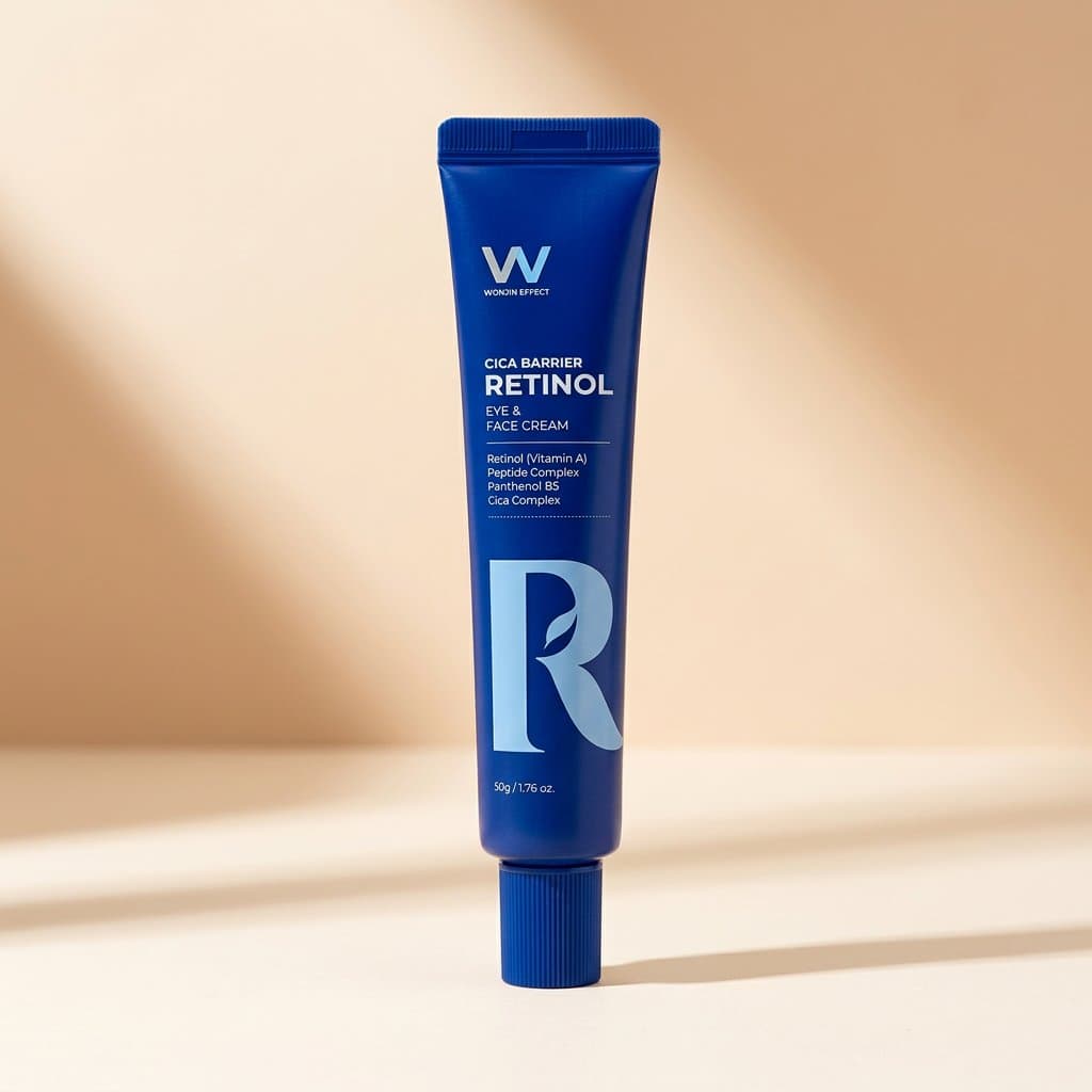 Омолаживающий крем с ретинолом и центеллой Wonjin Effect Eye&Face Cica Barrier Retinol Cream 50 гр — фото 1