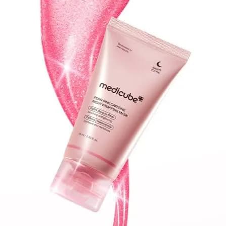 medicube PDRN Pink Caffeine Night Wrapping Mask  Ночная маска-плёнка с ПДРН и кофеином 75 мл — миниатюра 2