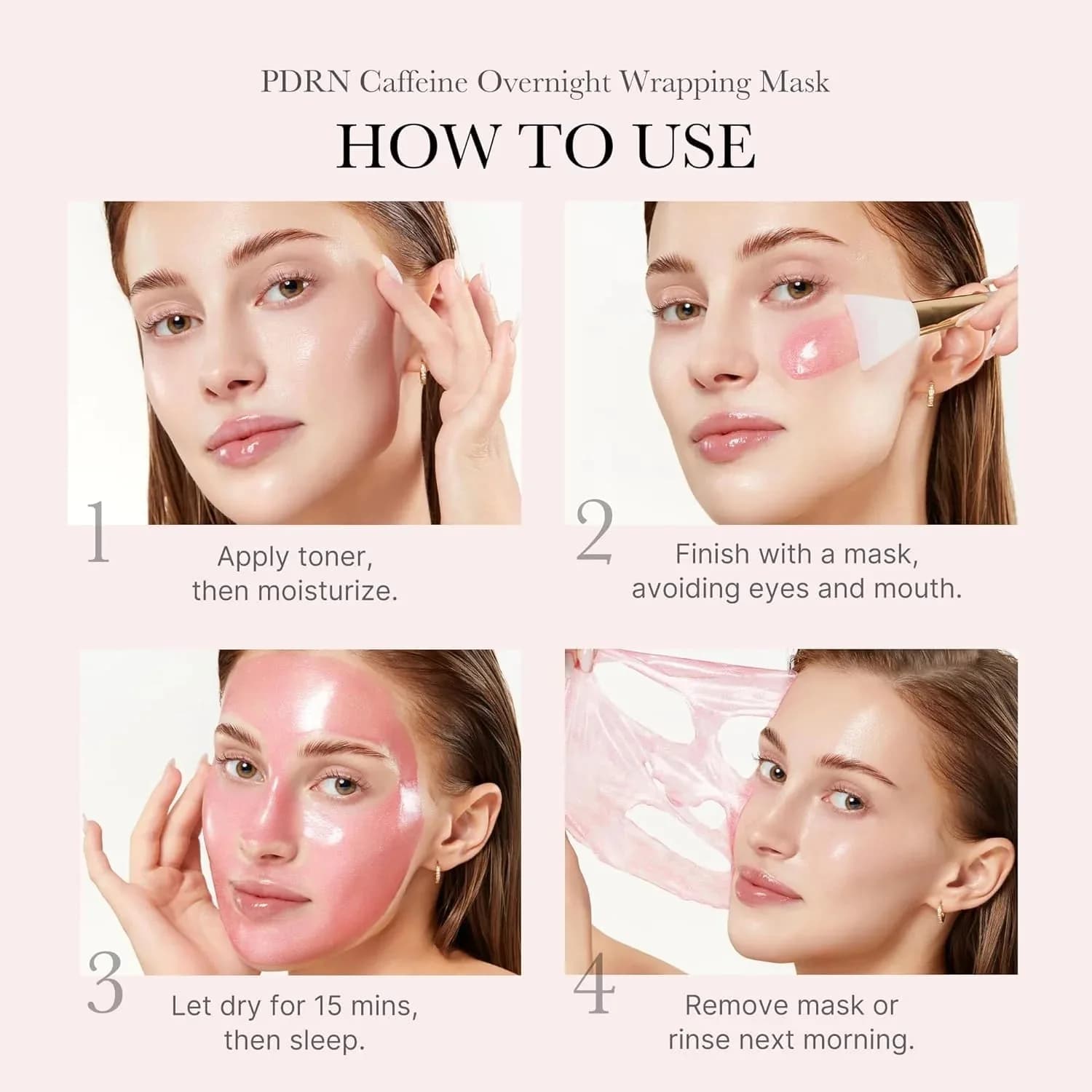 medicube PDRN Pink Caffeine Night Wrapping Mask  Ночная маска-плёнка с ПДРН и кофеином 75 мл — миниатюра 3