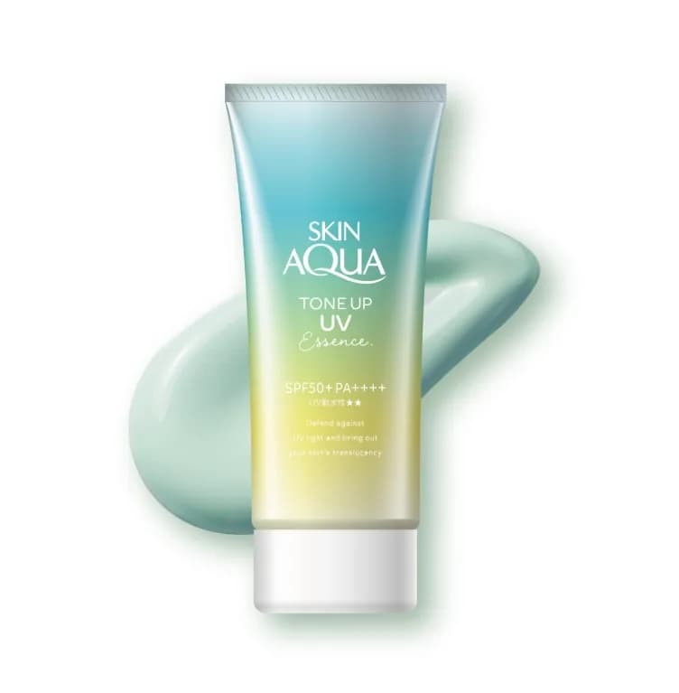 ROHTO Skin AQUA Tone Up UV Essence Солнцезащитный крем,  мятно-зеленый  SPF 50+ PA++++, 80 гр — фото 1