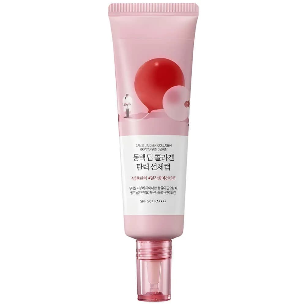 Round Lab Camellia Deep Collagen Firming Sun Serum SPF50+ PA++++ Солнцезащитная сыворотка 50 мл — фото 1