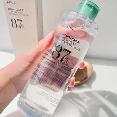 Мицеллярная вода с хауттюйнией для снятия макияжа Anua Heartleaf 87 Low pH Deep Cleansing Water 500мл — миниатюра 2