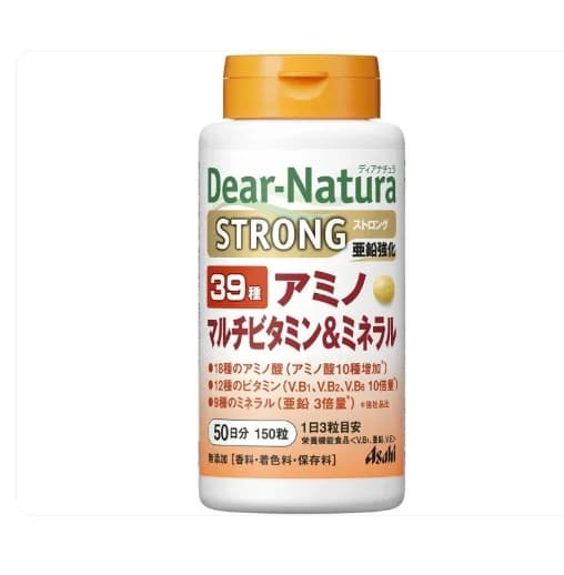 Asahi Dear-Natura Strong 39 Amino Multivitamins & Minerals  Комплекс витаминов, минералов и аминокислот на 50 дн — фото 1