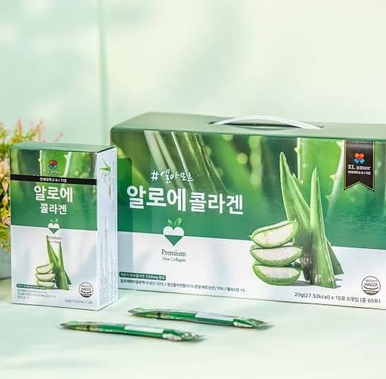 Алоэ   Коллагеновое желе с экстрактом алоэ  EL amor PremiumCollagen Aloe Sticks 20гр*10 шт