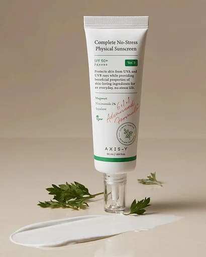 Лёгкий минеральный санскрин AXIS-Y Complete No-Stress Physical Sunscreen V. 3 SPF50+ PA++++ 50 мл — миниатюра 3