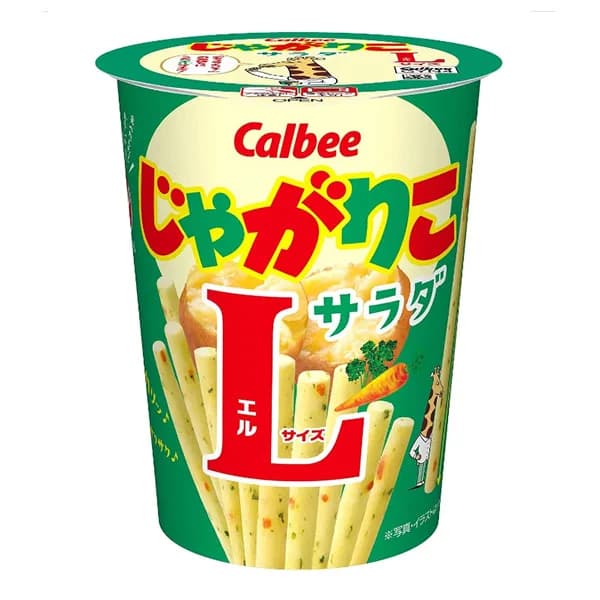 Calbee Jagarico Salad Size L  Хрустящие картофельные снеки со вкусом салата  68 гр