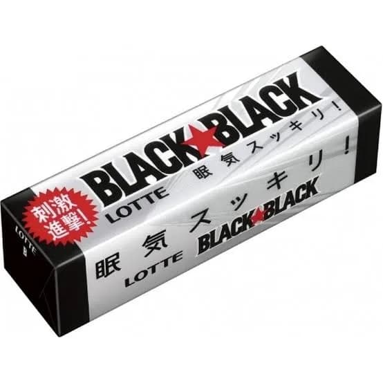 Lotte   Жевательная резинка Япония с кофеином и мятным вкусом Black Black Chewing Gum31 гр — фото 1