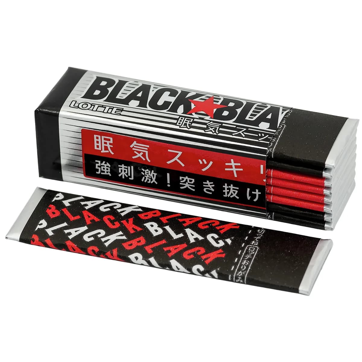 Lotte   Жевательная резинка Япония с кофеином и мятным вкусом Black Black Chewing Gum31 гр — миниатюра 3