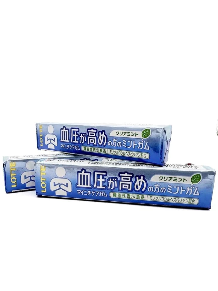 LOTTE Mainichi Care Gum Жевательная резинка без сахара со вкусом мяты  для гипертоников 1 шт , 21 гр — фото 1