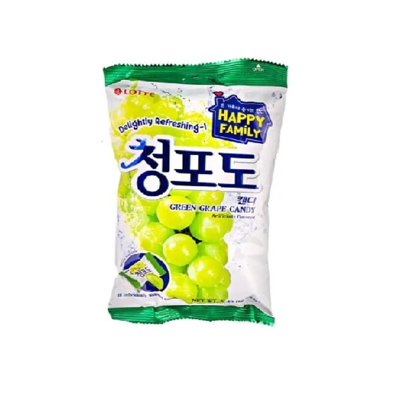 Lotte Green Grape Карамель с соком зеленого винограда  153 г — миниатюра 4