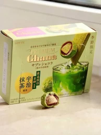 Lotte  Премиальный шоколад Сабле  во вкусом матча Удзи. Ghana Premium Deep Uji Matcha 65 гр, Япония — миниатюра 2